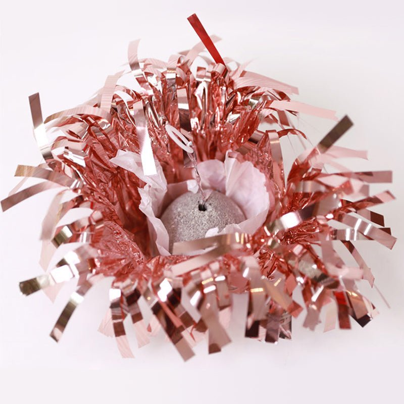 12 Pack Metallic Light Blue Foil Tassel Top Party Balloon Weights, 6.3oz 5" - YauSpark