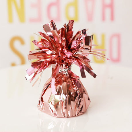 12 Pack Metallic Rose Gold Foil Tassel Top Party Balloon Weights, 6.3oz 5" - YauSpark