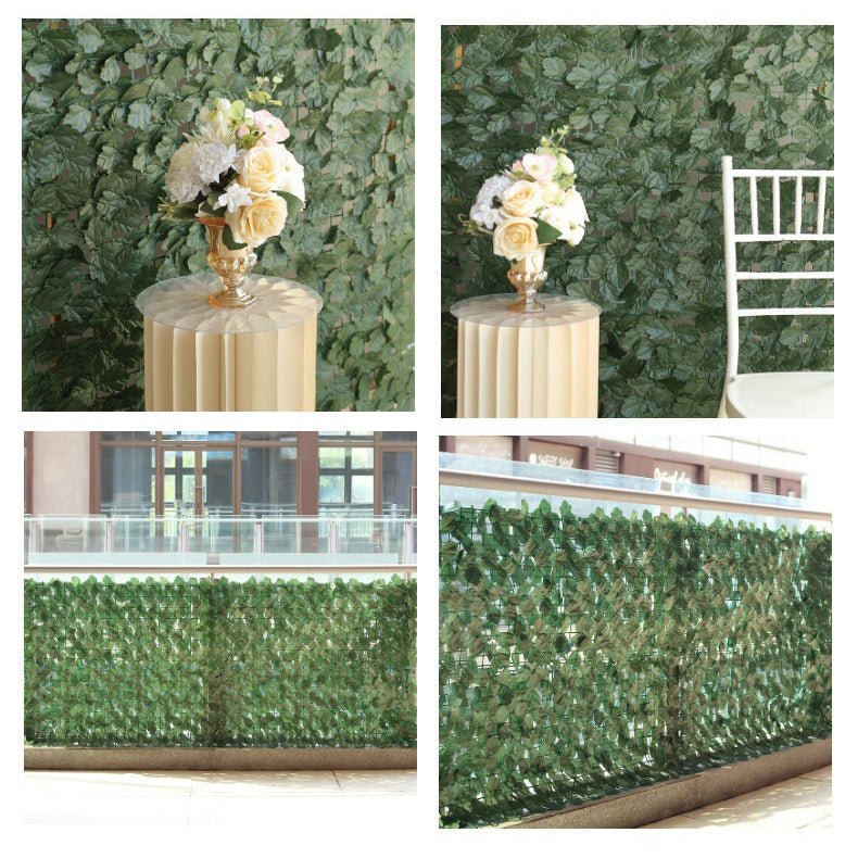 12 Pc Artificial Ivy Privacy Screen Fence Wall Panel, Faux Leaf Hedge Greenery Garden Decor - 32 Sq. ft Dark Green - YauSpark