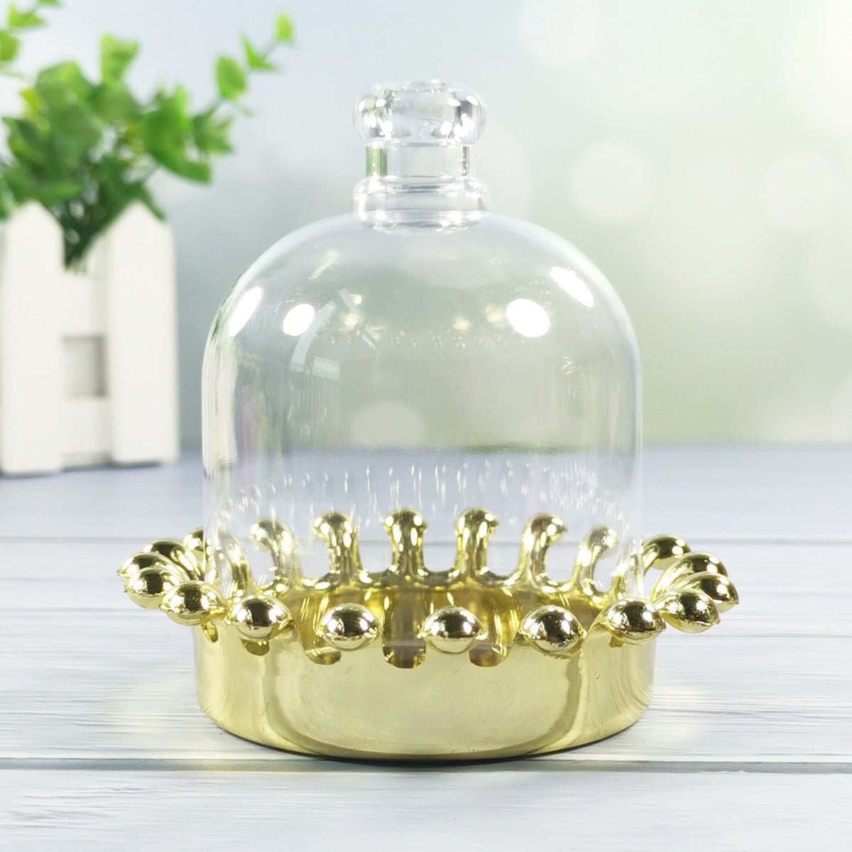 12 Pc Clear Mini Crown Jar Candy Container Gift Boxes 4" Gold - YauSpark