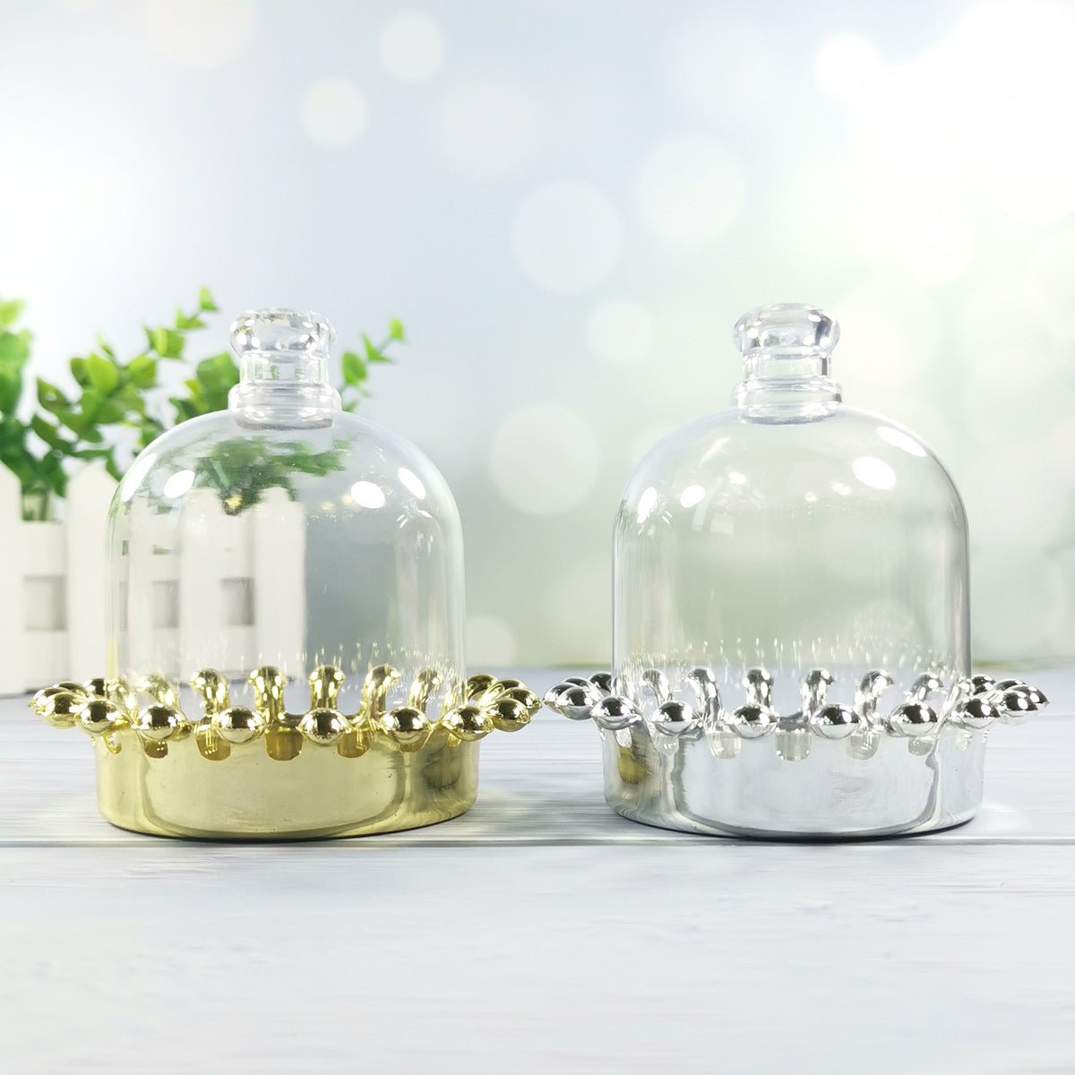 12 Pc Clear Mini Crown Jar Candy Container Gift Boxes 4" Silver - YauSpark