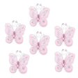 12 Pc Diamond Studded Wired Organza Butterflies 2" Pink - YauSpark