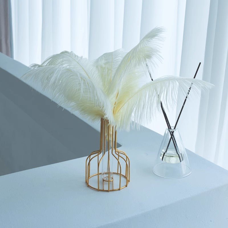 12 Pc Natural Plume Real Ostrich Feathers, DIY Centerpiece Fillers 24" - 26" Beige - YauSpark