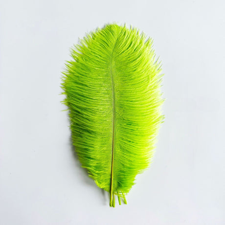 12 Pc Natural Plume Real Ostrich Feathers, DIY Centerpiece Fillers 24" - 26" Lime Green - YauSpark