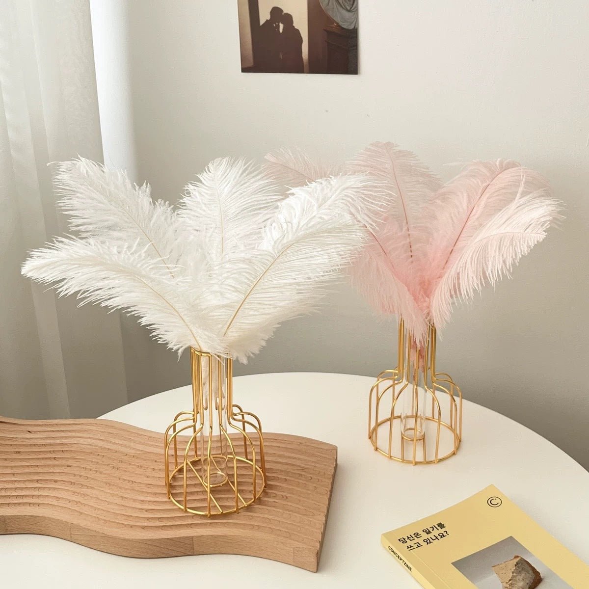 12 Pc Natural Plume Real Ostrich Feathers, DIY Centerpiece Fillers 24" - 26" White - YauSpark