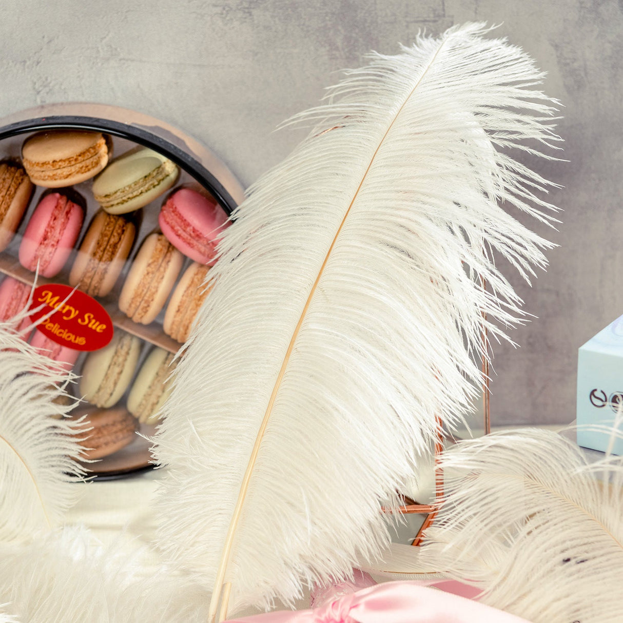 12 Pc Natural Plume Real Ostrich Feathers, DIY Centerpiece Fillers 24" - 26" White - YauSpark