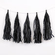 12 Pc Pre - Tied Paper Fringe Tassels Black - YauSpark