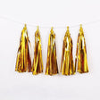 12 Pc Pre - Tied Paper Fringe Tassels Gold - YauSpark