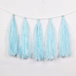 12 Pc Pre - Tied Paper Fringe Tassels Light Blue - YauSpark