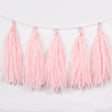 12 Pc Pre - Tied Paper Fringe Tassels Light Pink - YauSpark