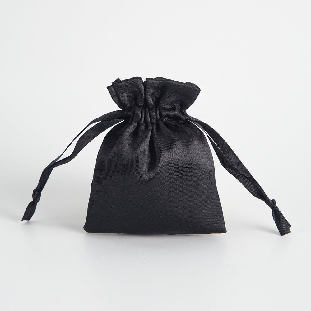 12 Pc Satin Drawstring Wedding Party Favor Bags Black - YauSpark
