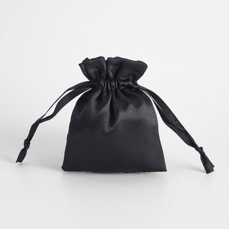 12 Pc Satin Drawstring Wedding Party Favor Bags Black - YauSpark