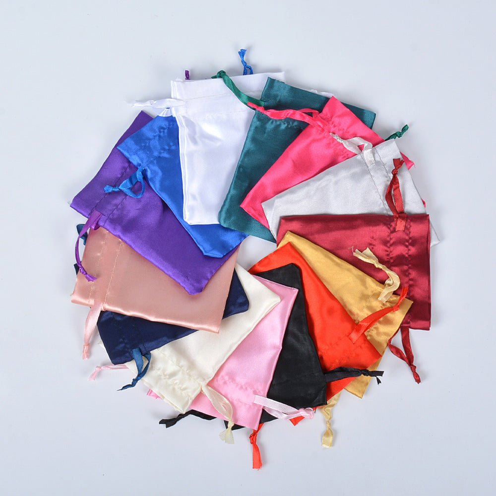 12 Pc Satin Drawstring Wedding Party Favor Bags Champagne Gold - YauSpark