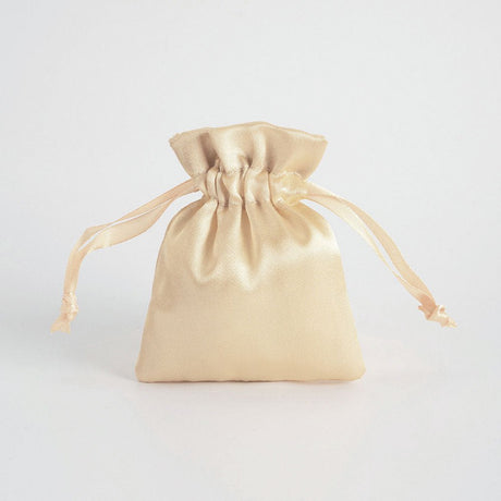 12 Pc Satin Drawstring Wedding Party Favor Bags Champagne Gold - YauSpark