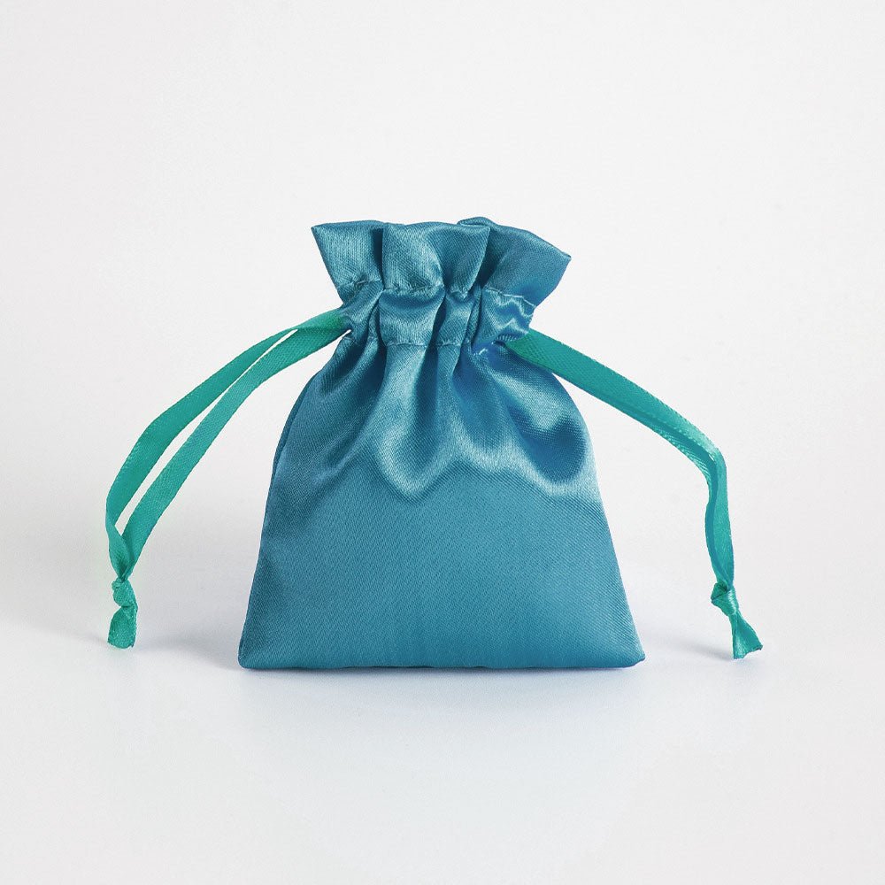 12 Pc Satin Drawstring Wedding Party Favor Bags Dark Green - YauSpark