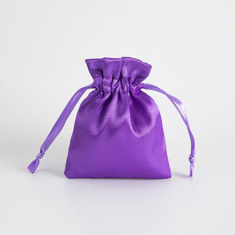12 Pc Satin Drawstring Wedding Party Favor Bags Dark Purple - YauSpark