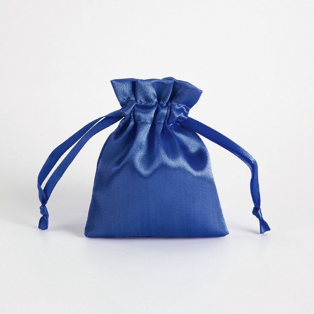 12 Pc Satin Drawstring Wedding Party Favor Bags Navy Blue - YauSpark