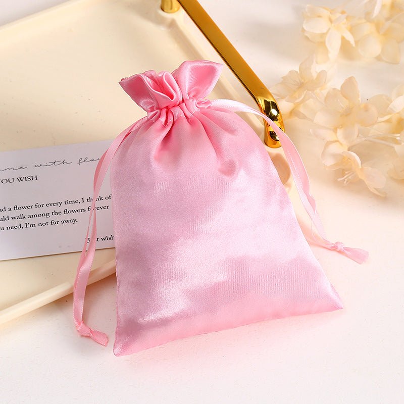 12 Pc Satin Drawstring Wedding Party Favor Bags Pink - YauSpark