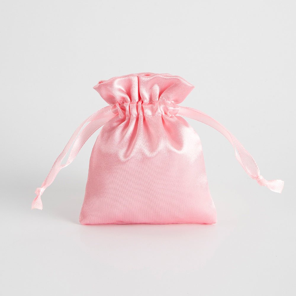 12 Pc Satin Drawstring Wedding Party Favor Bags Pink - YauSpark