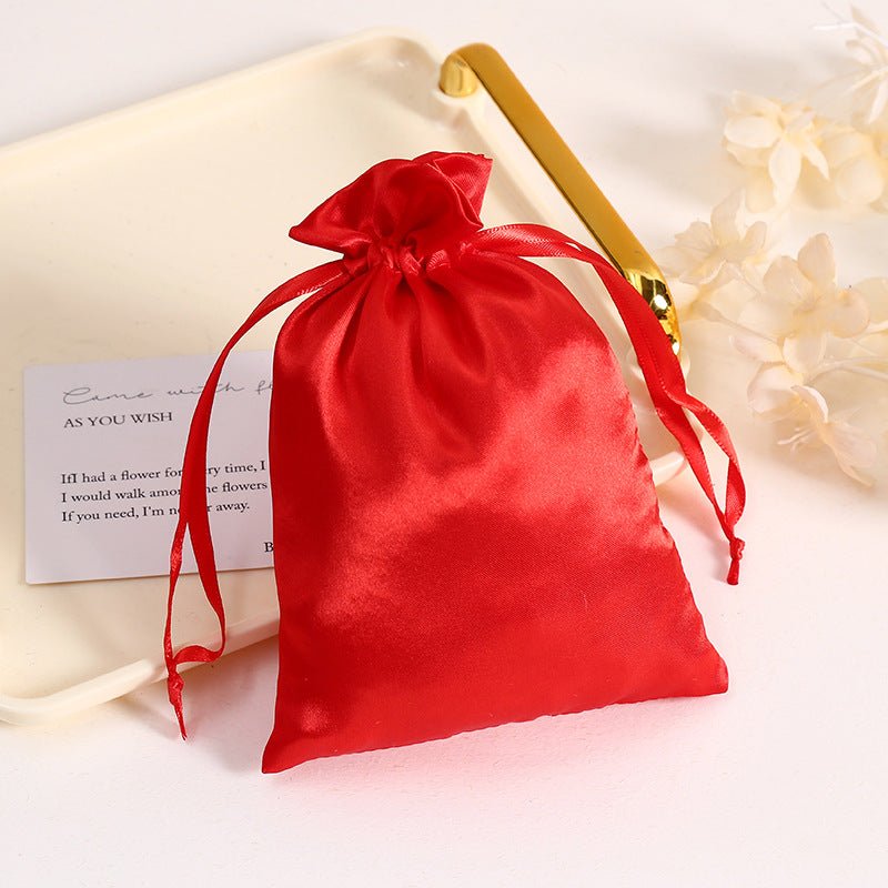 12 Pc Satin Drawstring Wedding Party Favor Bags Red - YauSpark