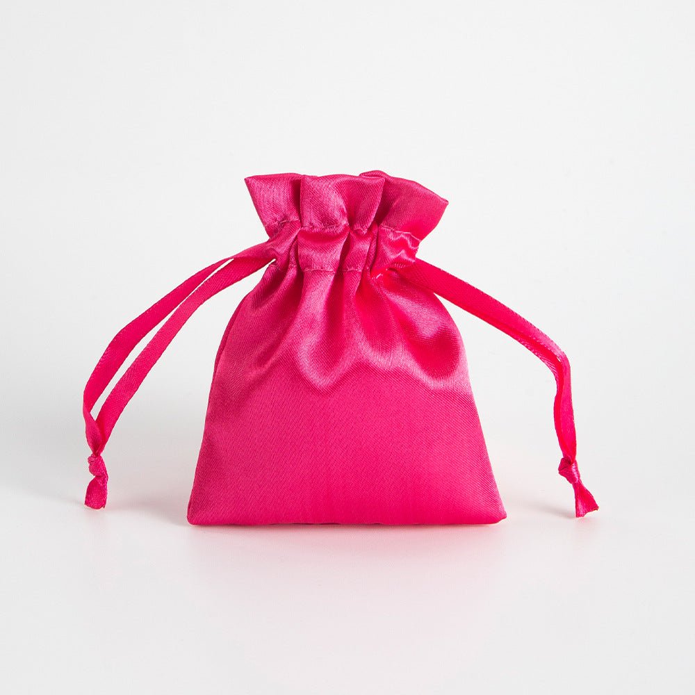 12 Pc Satin Drawstring Wedding Party Favor Bags Rose Red - YauSpark