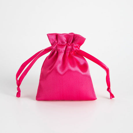 12 Pc Satin Drawstring Wedding Party Favor Bags Rose Red - YauSpark