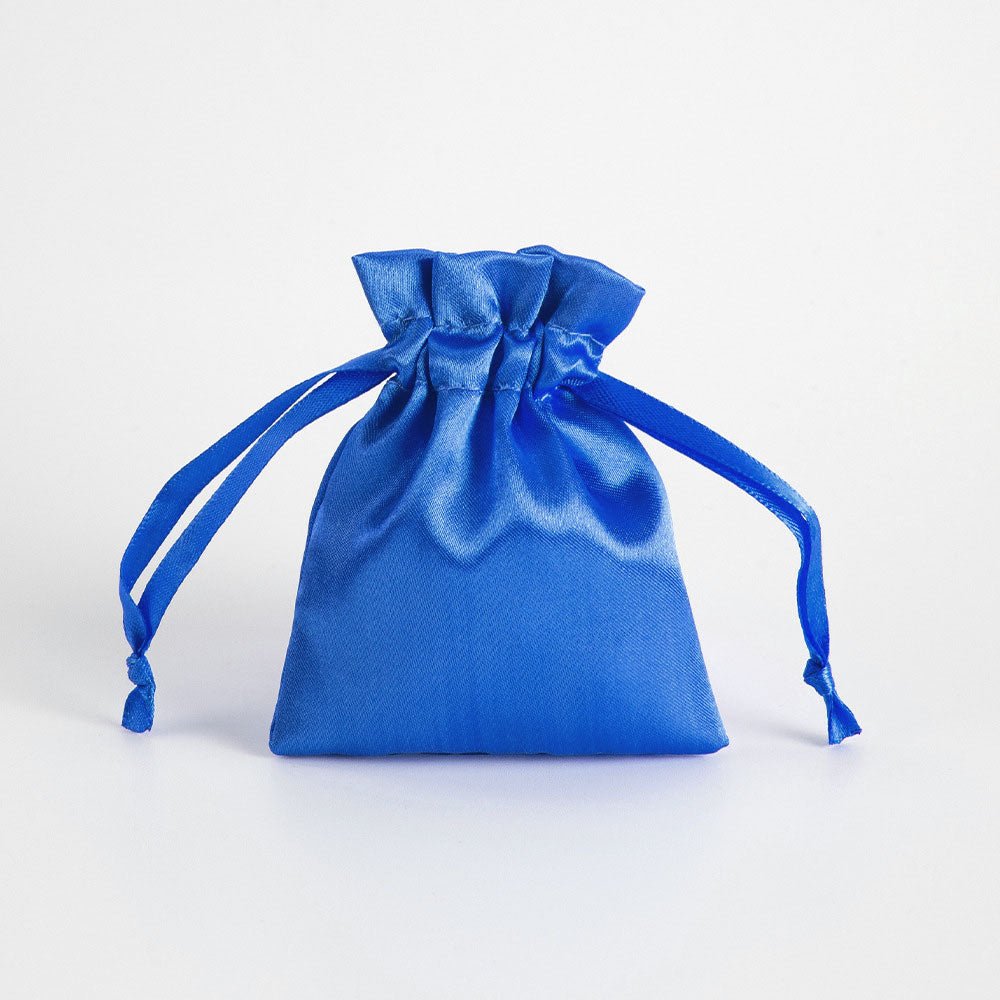 12 Pc Satin Drawstring Wedding Party Favor Bags Royal Blue - YauSpark