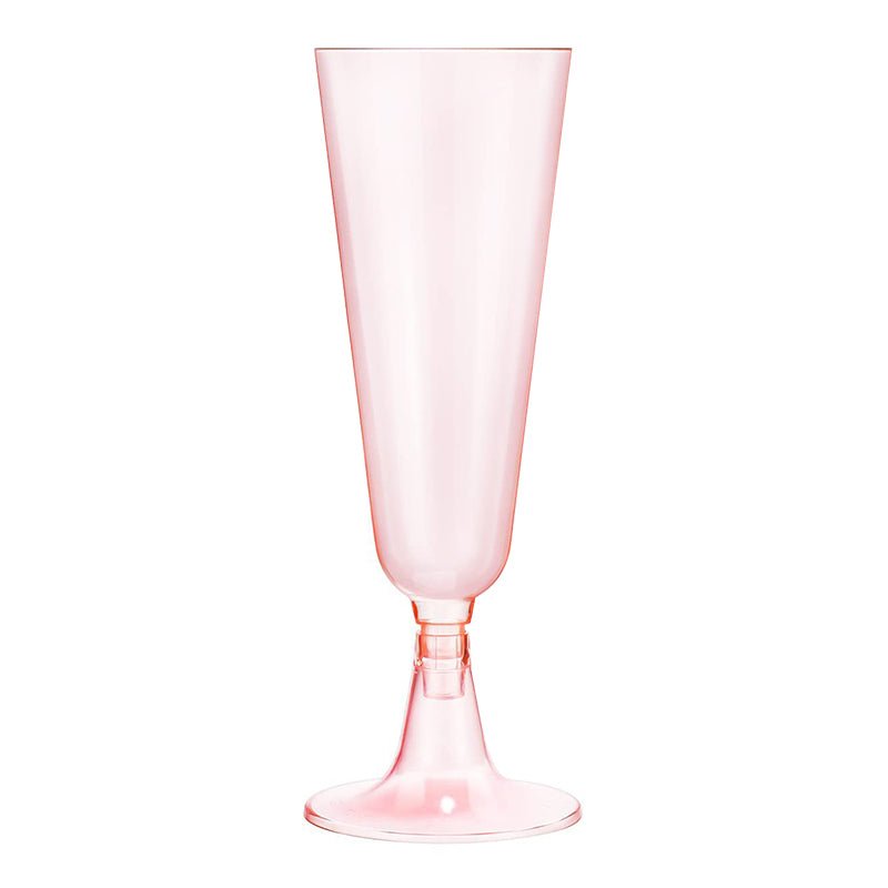 12 Pcs Plastic Champagne Glasses 5oz Transparent Pink - YauSpark