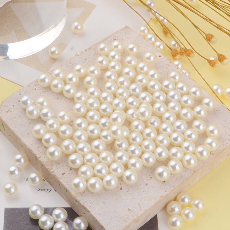 120 Pc Faux Pearl Craft Beads 20mm Ivory with Holes - YauSpark
