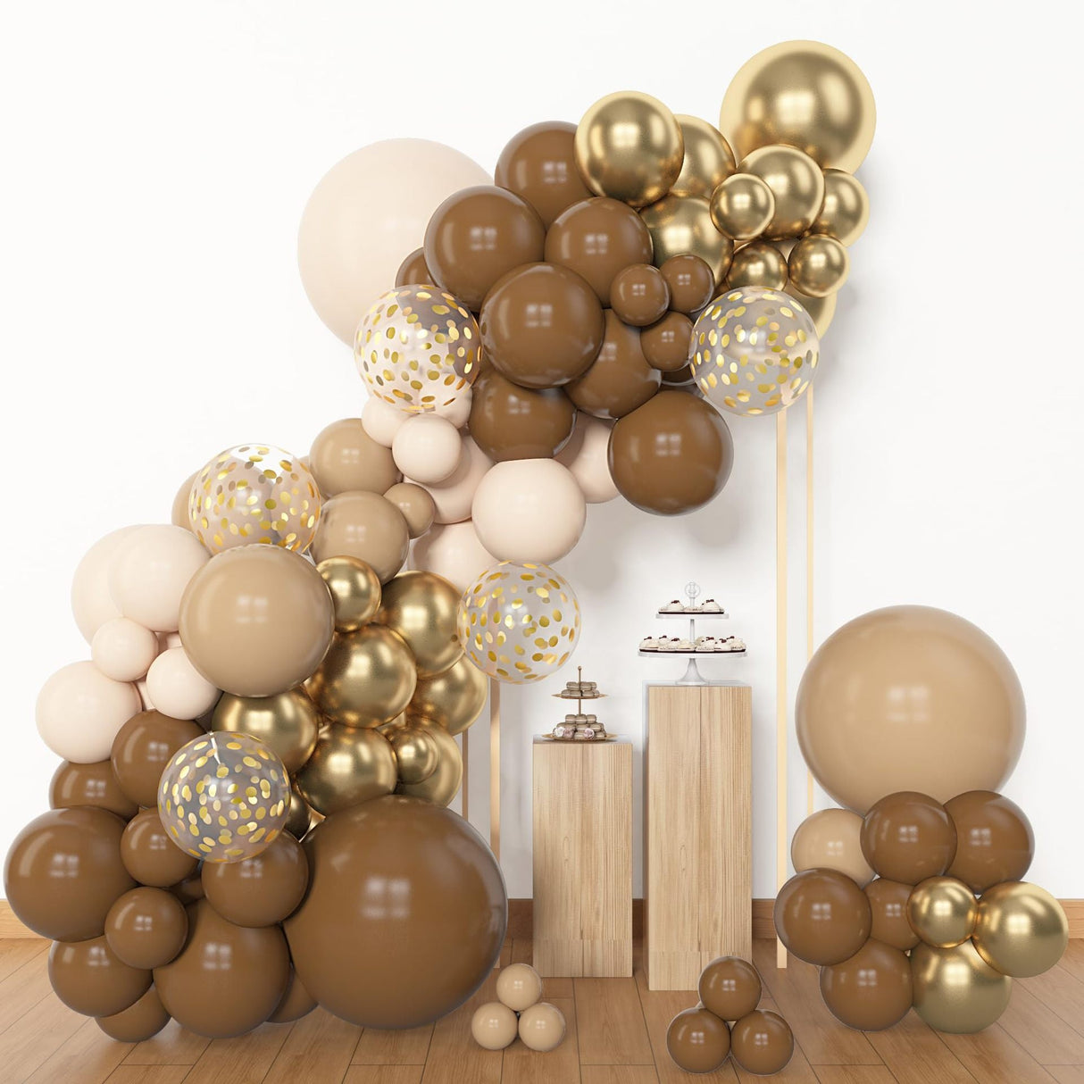 123 Pc Coffee Skin Color DIY Balloon Garland Kit - YauSpark