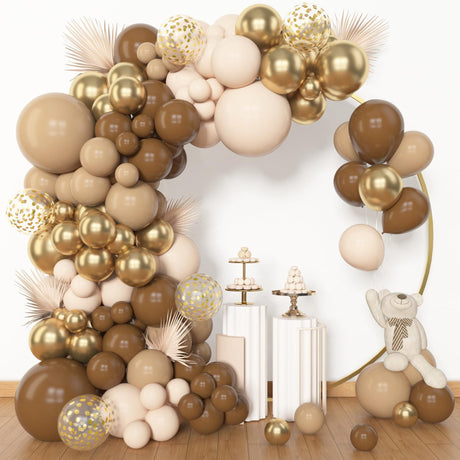 123 Pc Coffee Skin Color DIY Balloon Garland Kit - YauSpark