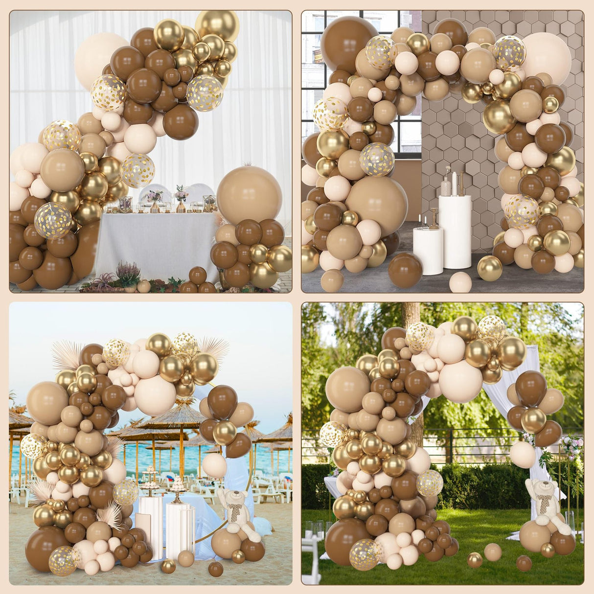 123 Pc Coffee Skin Color DIY Balloon Garland Kit - YauSpark