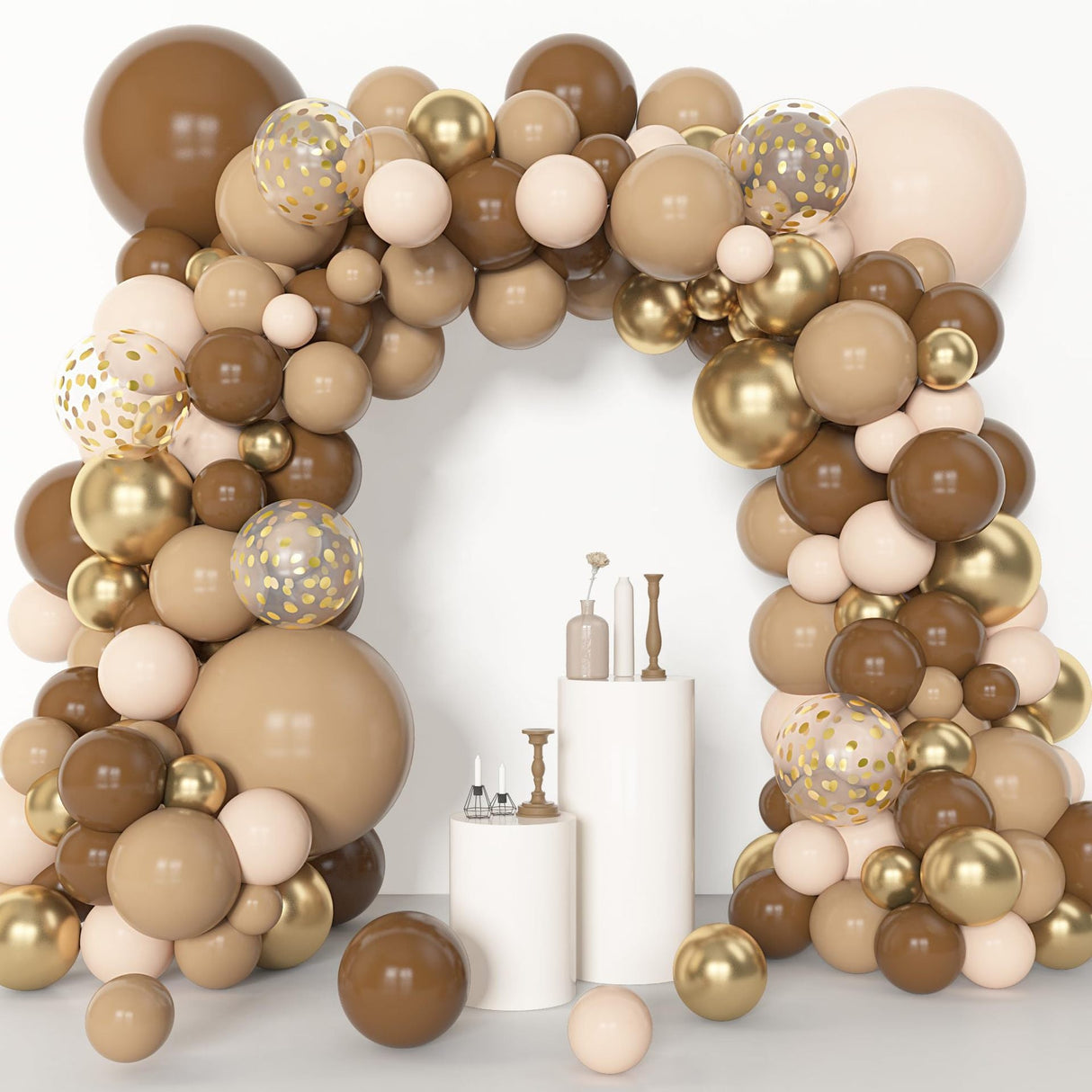 123 Pc Coffee Skin Color DIY Balloon Garland Kit - YauSpark