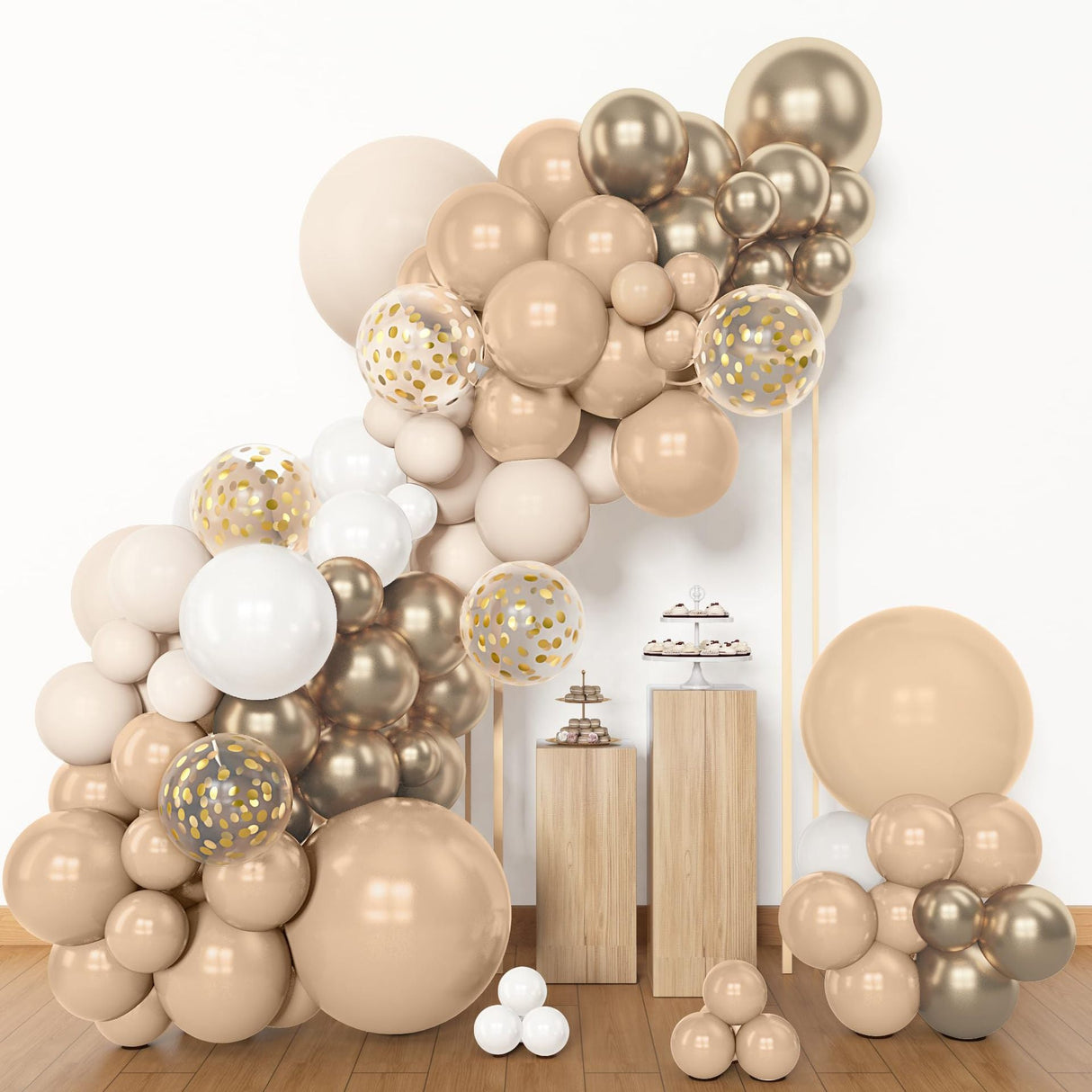 123 Pc Sandy White Skin DIY Balloon Garland Kit - YauSpark