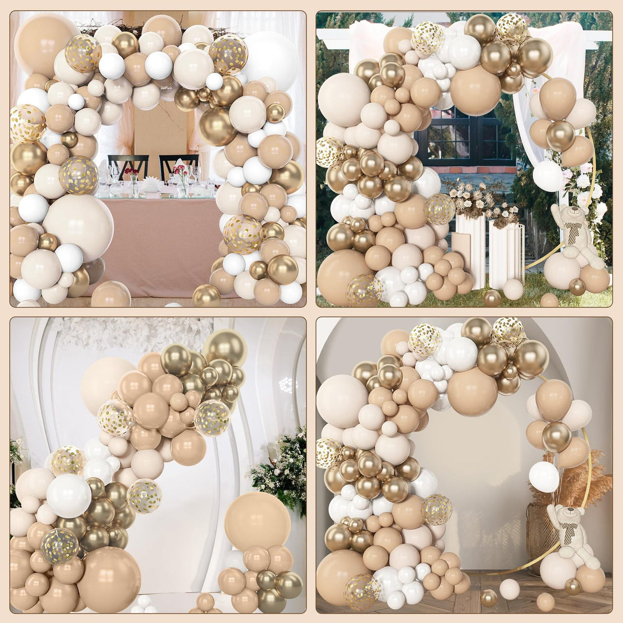123 Pc Sandy White Skin DIY Balloon Garland Kit - YauSpark