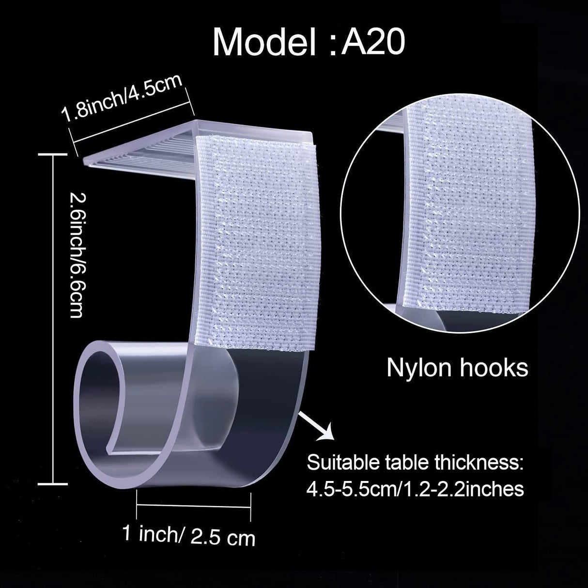 12pcs Adjustable Large Plastic Table Skirt Clips 1.2 to2.2" - YauSpark