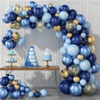 130 Pc Navy Blue Gold DIY Balloon Garland Kit - YauSpark