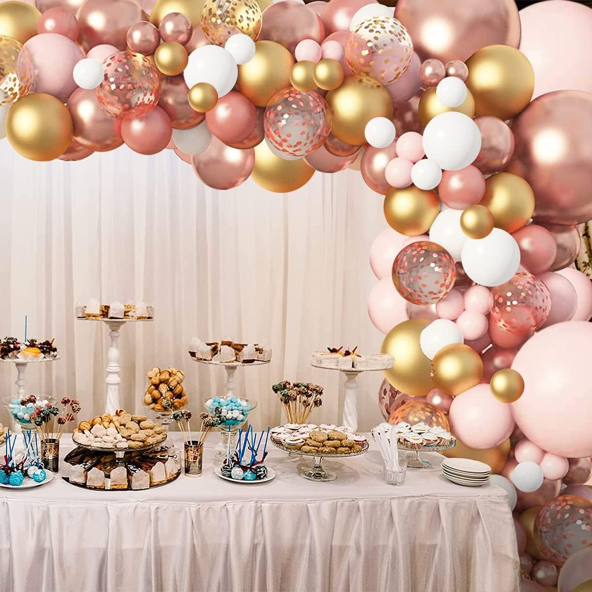 134 Pc Metallic Rose Gold DIY Balloon Garland Kit - YauSpark