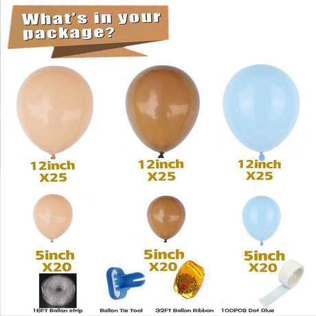 135 Pc Light Blue Skin DIY Balloon Garland Kit - YauSpark