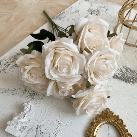 2 Bushes Artificial Silk Rose Flower Arrangements 18" Light Pink - YauSpark