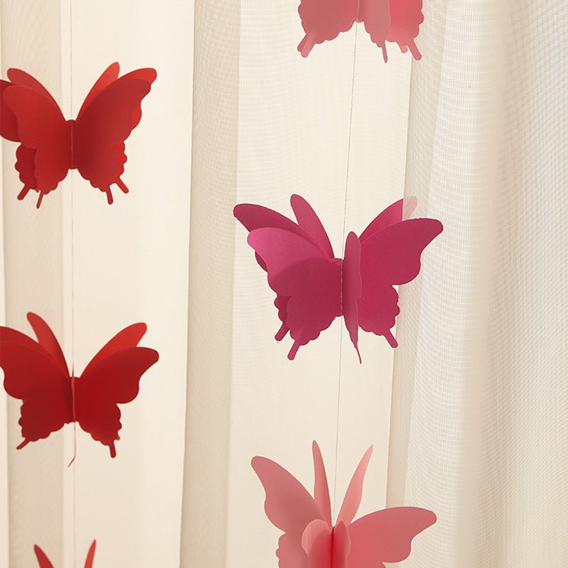 2 Pc 3D Paper Butterfly String Banners 9Ft Gradient Pink - YauSpark