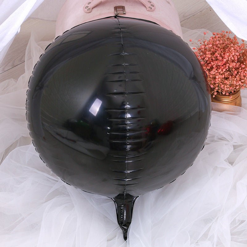 2 Pc Black 4D Sphere Mylar Foil Helium or Air Balloons 22" - YauSpark