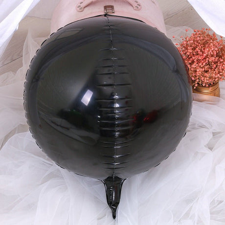 2 Pc Black 4D Sphere Mylar Foil Helium or Air Balloons 22" - YauSpark