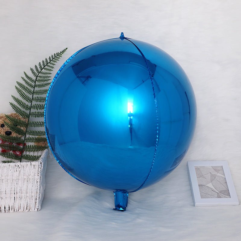 2 Pc Blue 4D Sphere Mylar Foil Helium or Air Balloons 18" - YauSpark