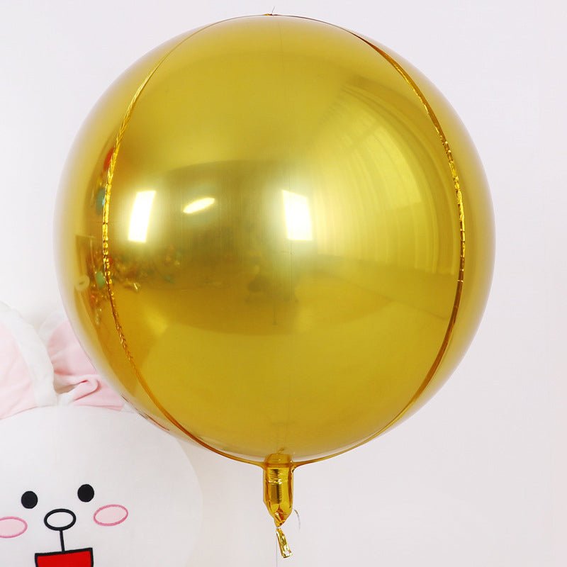 2 Pc Gold 4D Sphere Mylar Foil Helium or Air Balloons 22" - YauSpark