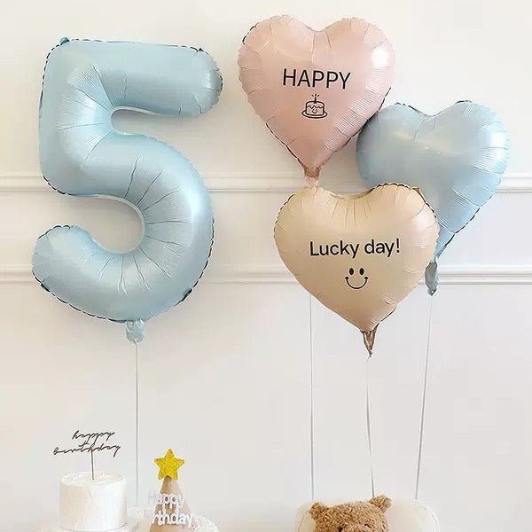 2 Pc Heart Mylar Foil Balloons 18" Baby Blue - YauSpark