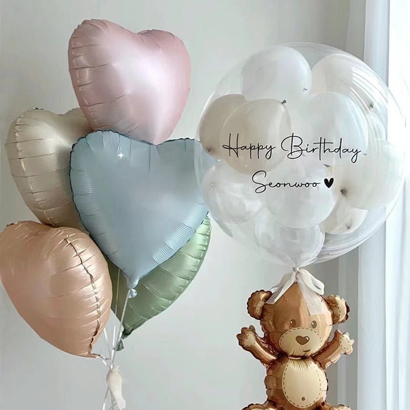 2 Pc Heart Mylar Foil Balloons 18" Baby Blue - YauSpark