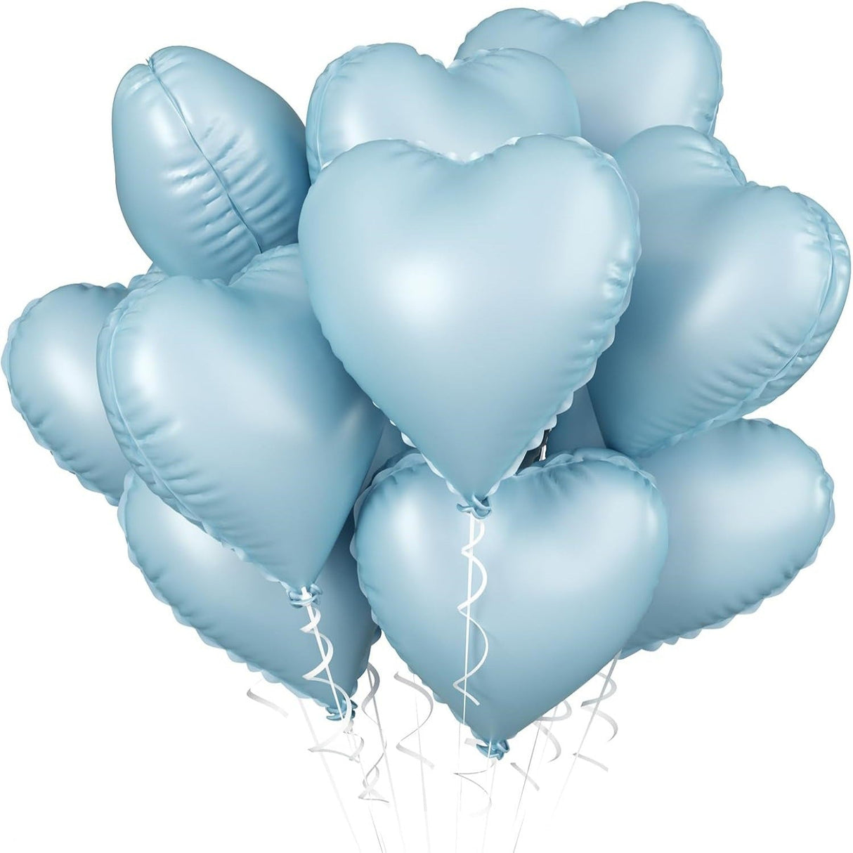 2 Pc Heart Mylar Foil Balloons 18" Baby Blue - YauSpark
