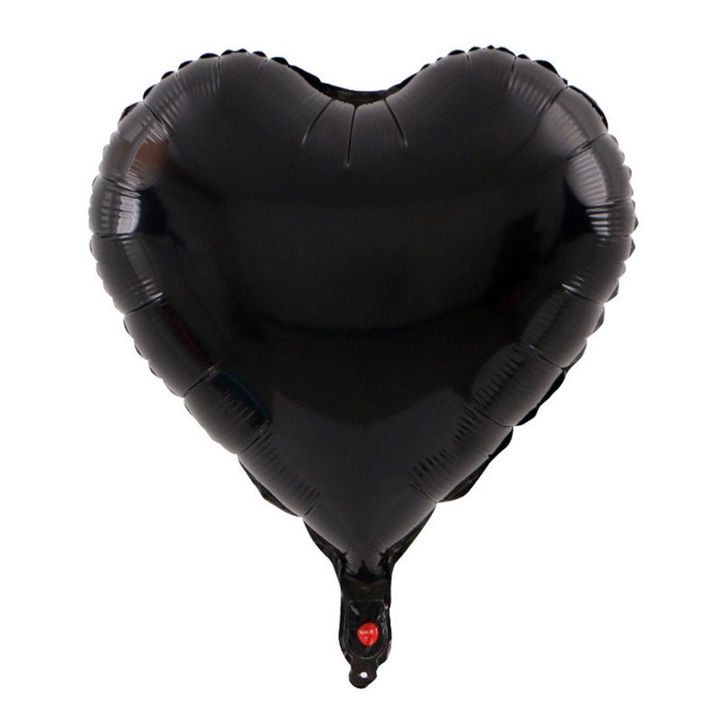 2 Pc Heart Mylar Foil Balloons 18" Black - YauSpark