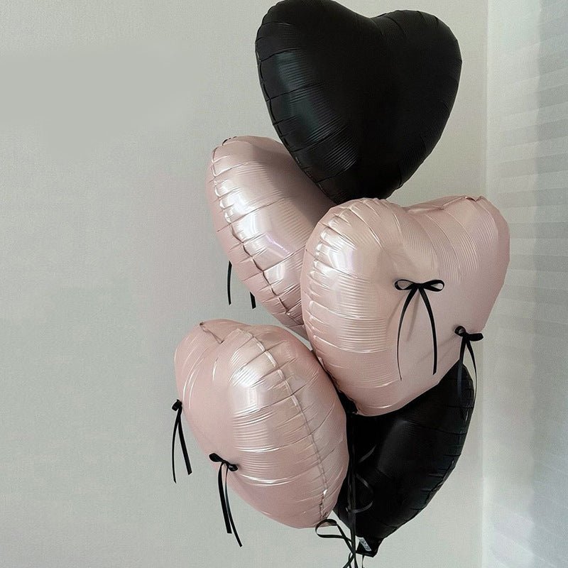 2 Pc Heart Mylar Foil Balloons 18" Black - YauSpark
